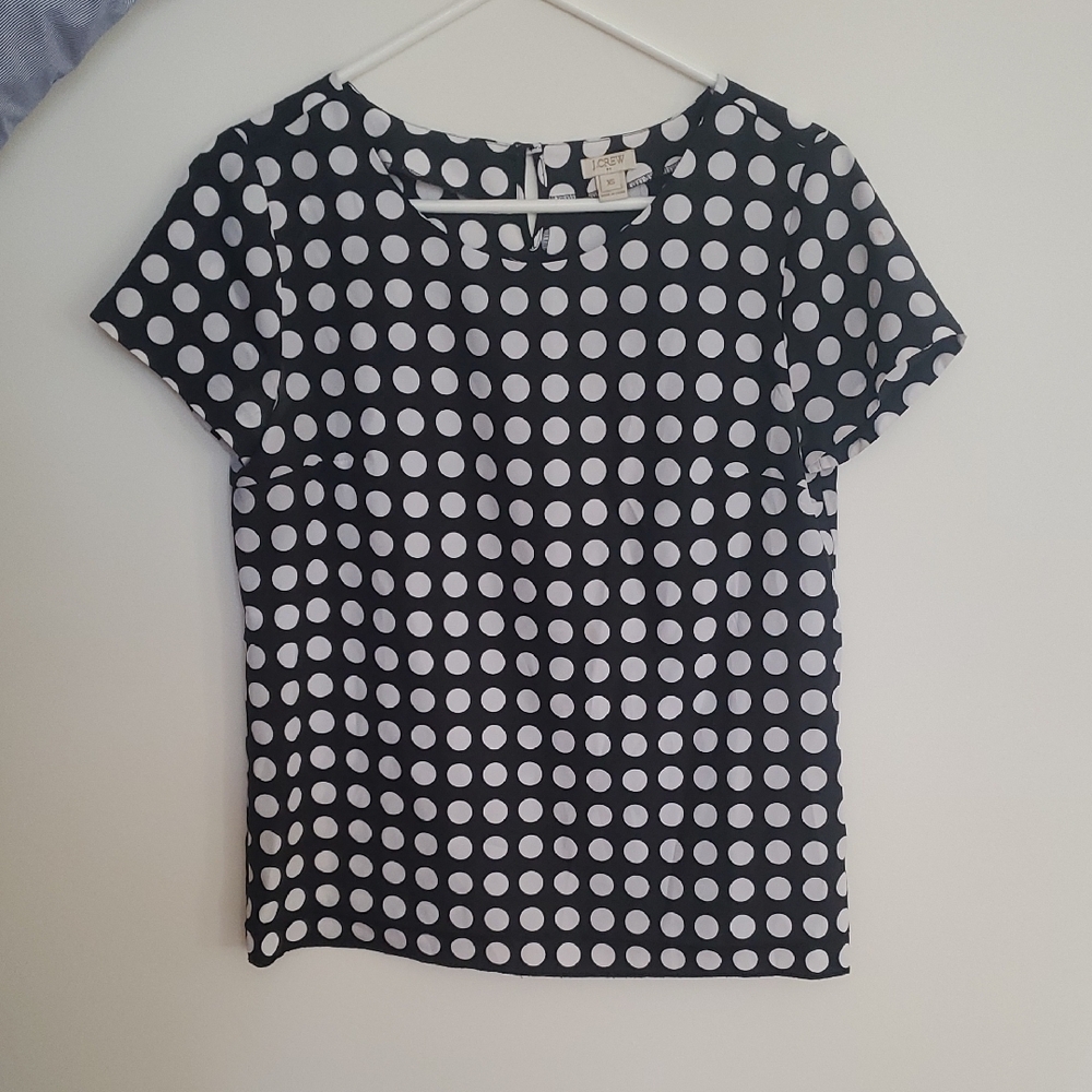 J. Crew Factory Black and White Dot Top